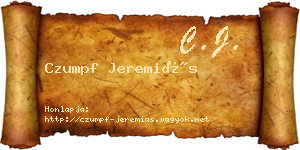 Czumpf Jeremiás névjegykártya
